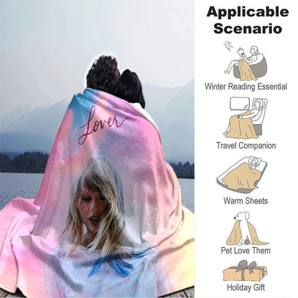 Taylor Swift Lover Album Cover Blanket Soft Throw Blanket For Home Bedroom Bed Sofa Travel Office Solid Christmas Blanket