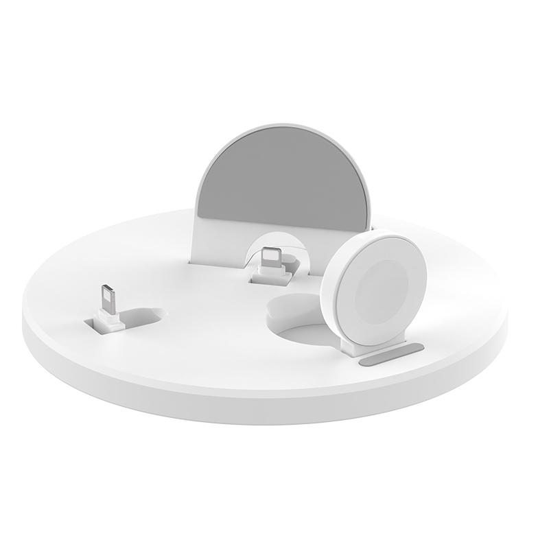 

MY001 For iPhone iWatch AirPods 3-in-1 Charging Stand Smartwatch Wireless Charger Dock White
