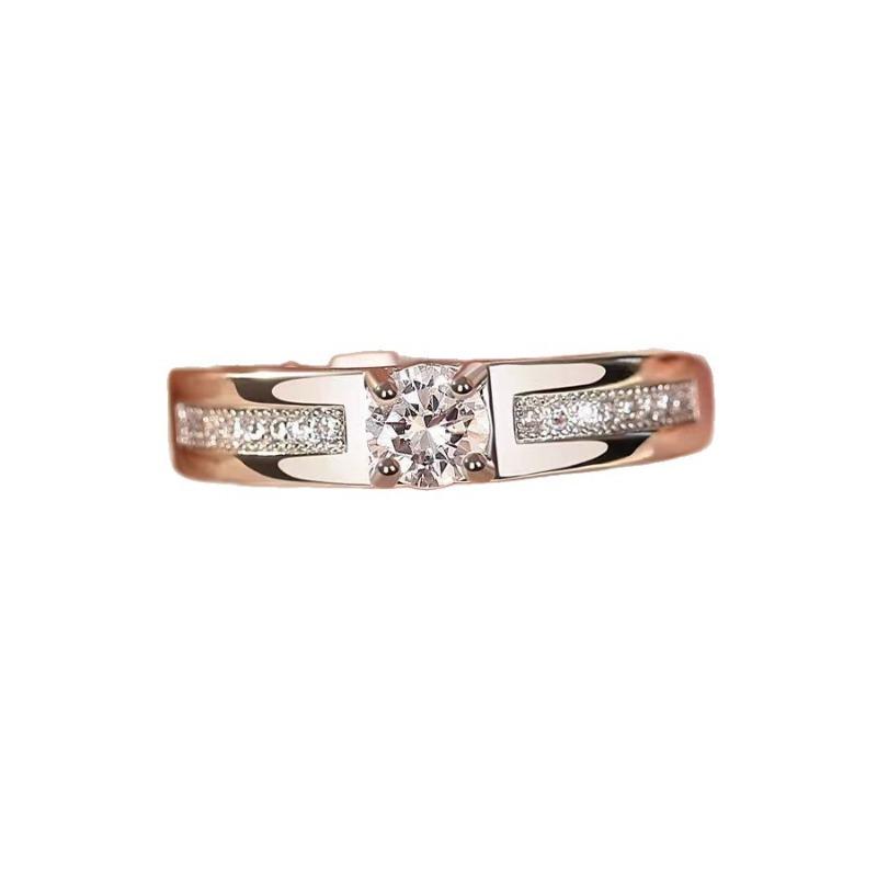 Marriage Opening Type Adjustable Engagement Ring Wedding Simulated Diamond Ring for Proposal - Couple Ring