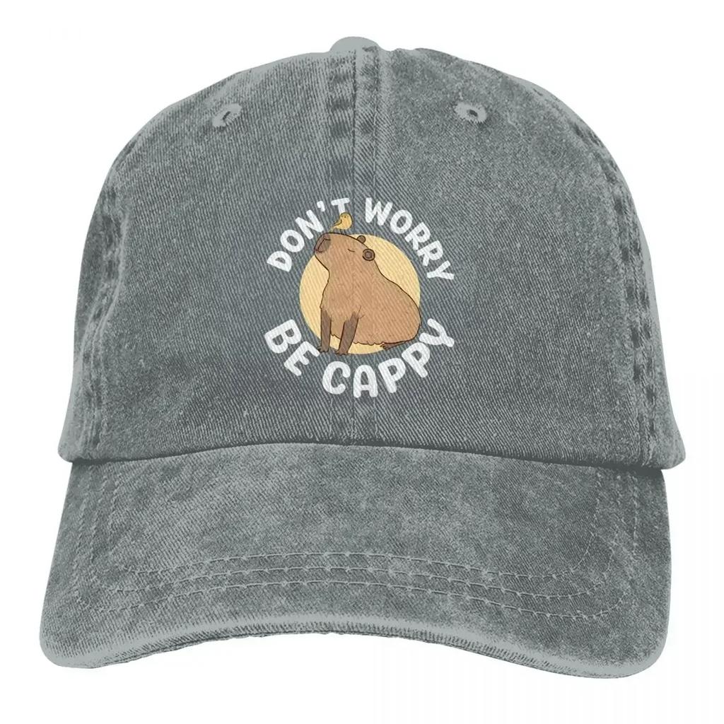 Capybara Multicolor Hat Peaked Women's Cap Don't Worry Be Cappy Personalized Visor Protection Hats