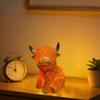 Highland Cattle Night Light Handcrafted Resin Lamp with Amber Glow Cute Desk Decor Bedside Reading Light Unique Gift for Animal Lovers & Rustic Home