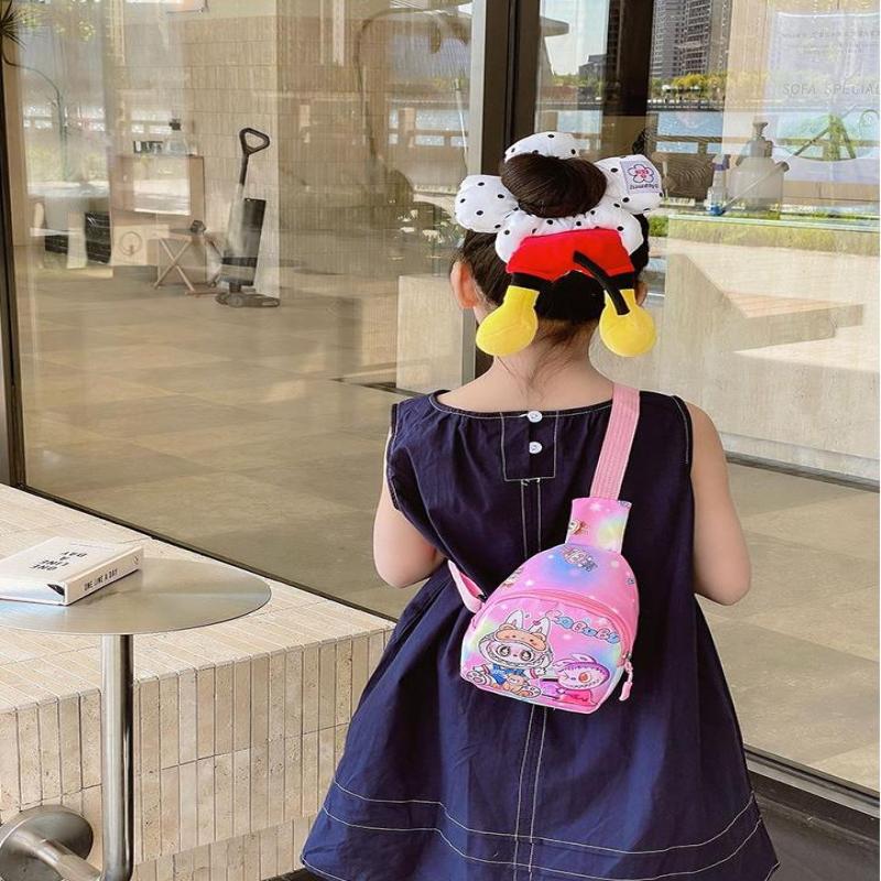 1 Piece Cartoon Anime Labubu Children Chest Bag Cute Zipper Coin Purse