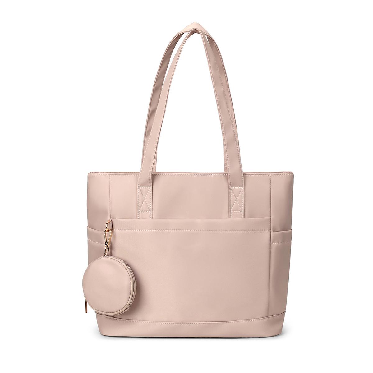 Korean Style Nylon Tote Bag for Women, Large Capacity, Suitable for Students, Lightweight, Waterproof, Single-Shoulder Commuter Bag