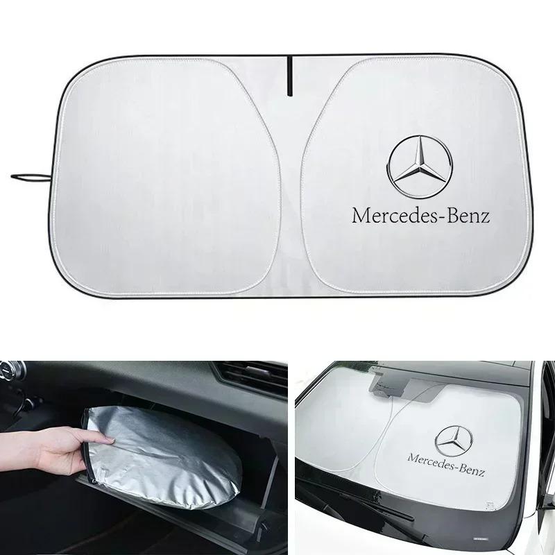 CRL1 Foldable Car Windshield Sun Shade Cover for Front Window Sunscreen UV Protection For Mercedes Benz B/C/E/S A Class C200L GLC CLA
