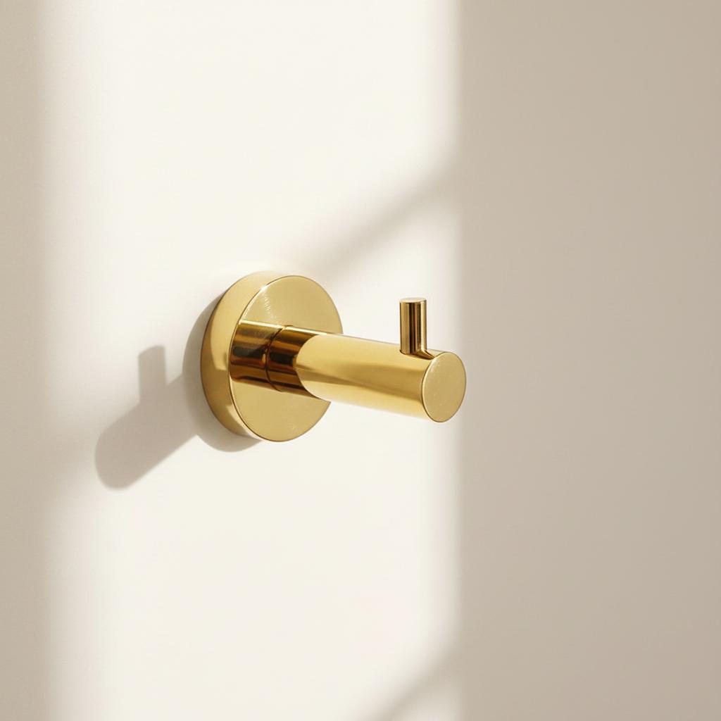 Metalique 54086B-BG Brushed Gold Towel Hooks 1Pack Coat Robe Hook Single Hook Wall Mounted Towel Hooks for Kitchen Bathroom