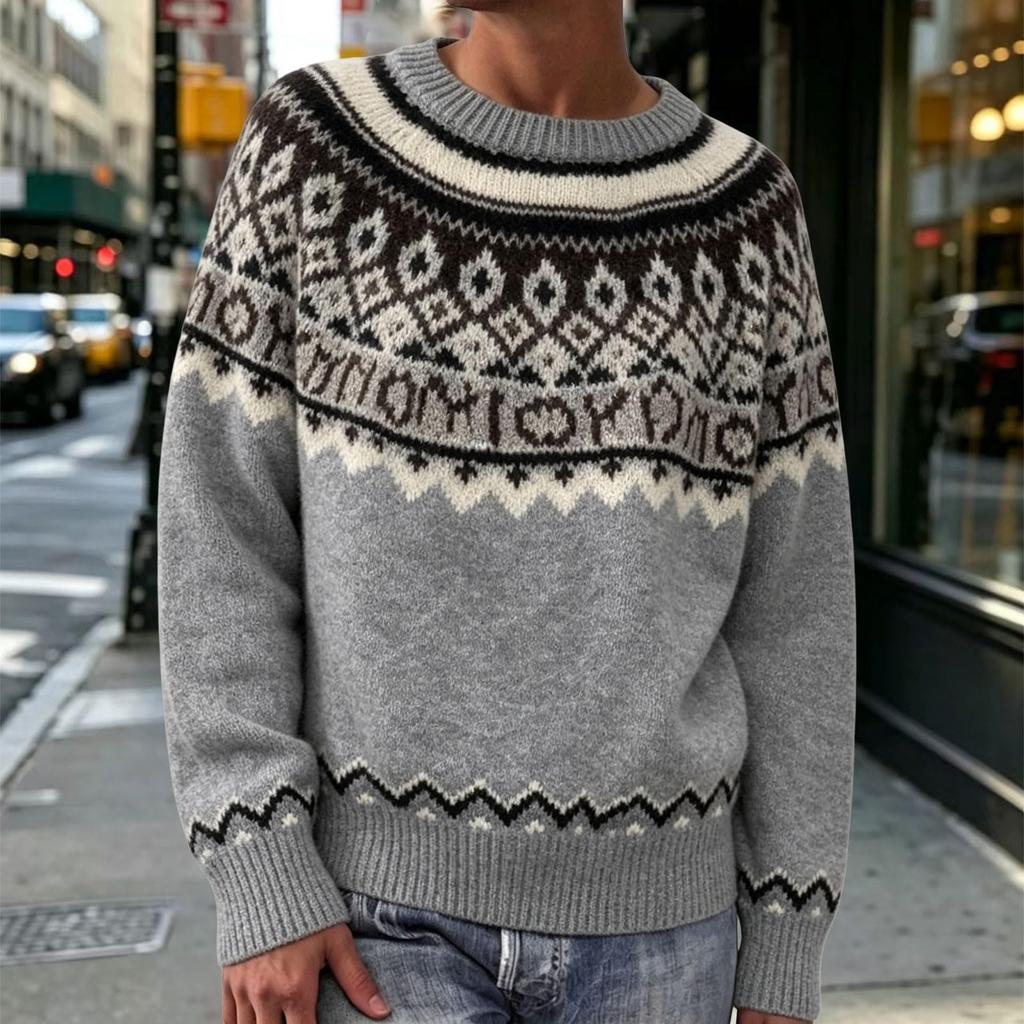 Cardigan a Maglia Retro da Donna Girocollo Vestibilità Larga Maglione per Uso Casual