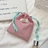 New Plaid Drawstring Bags Women Cosmetics Bag Women Cute Makeup Bag Kids Christmas Gift Candy Jewelry Organizer Draw String Bags