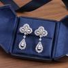 New Hot Brand Vintage Zircon Earrings Luxury Jewelry for Women Gift Designer Eardrop Pure 925 Sliver Lady Flower Clip Earrings