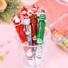 1 Piece Cute Christmas Ballpoint Pen Press Cartoon Reindeer Grandfather Multicolor 10 In 1 Colors Stationery School Office Supply