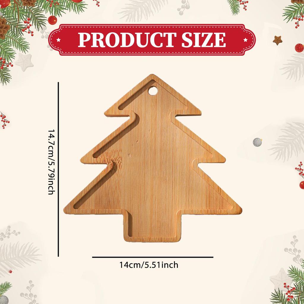 Coaster Base Bamboo Christmas Themed for Kids Adults Gift Dining Handmade Multipurpose DIY