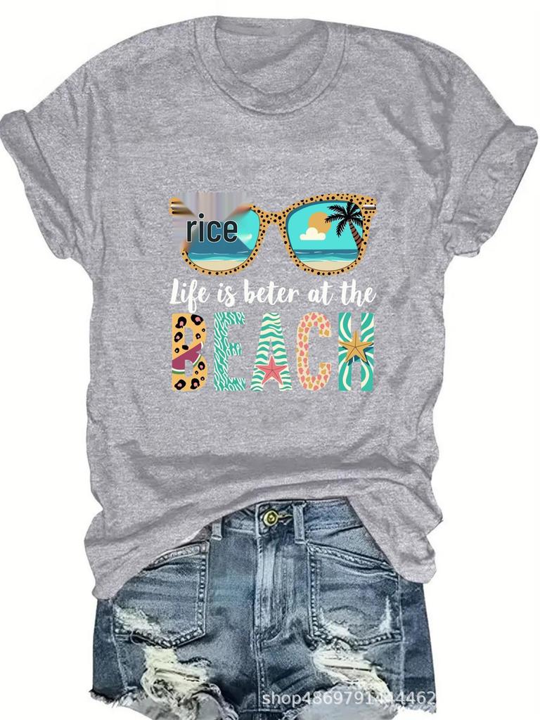 Women's Cross-Border Fashion Round Neck T-Shirt