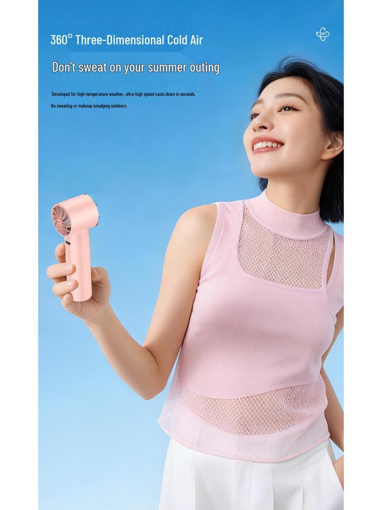 T233 High-Speed USB Rechargeable Handheld Fan with Digital Display 