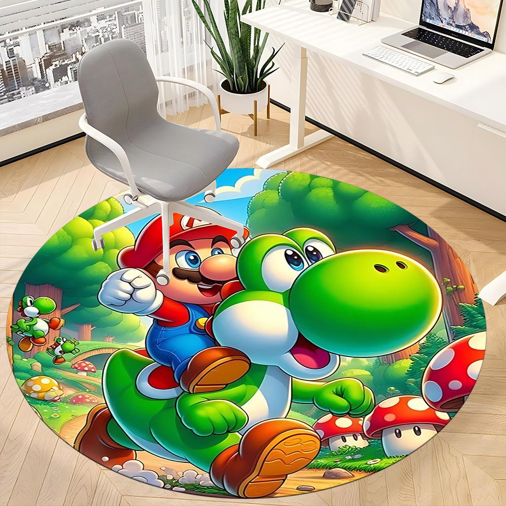 1pc Mario Office Round Area Rug, Under Office Chairs Bedroom Living Room Home Decor, Room Deco, Available in Various Sizes183