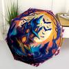 1pc Haunted Castle Automatic Open/Close Umbrella - Portable Collapsible Umbrella with 8-Rib Stability, Fashion Lovers yy251017171