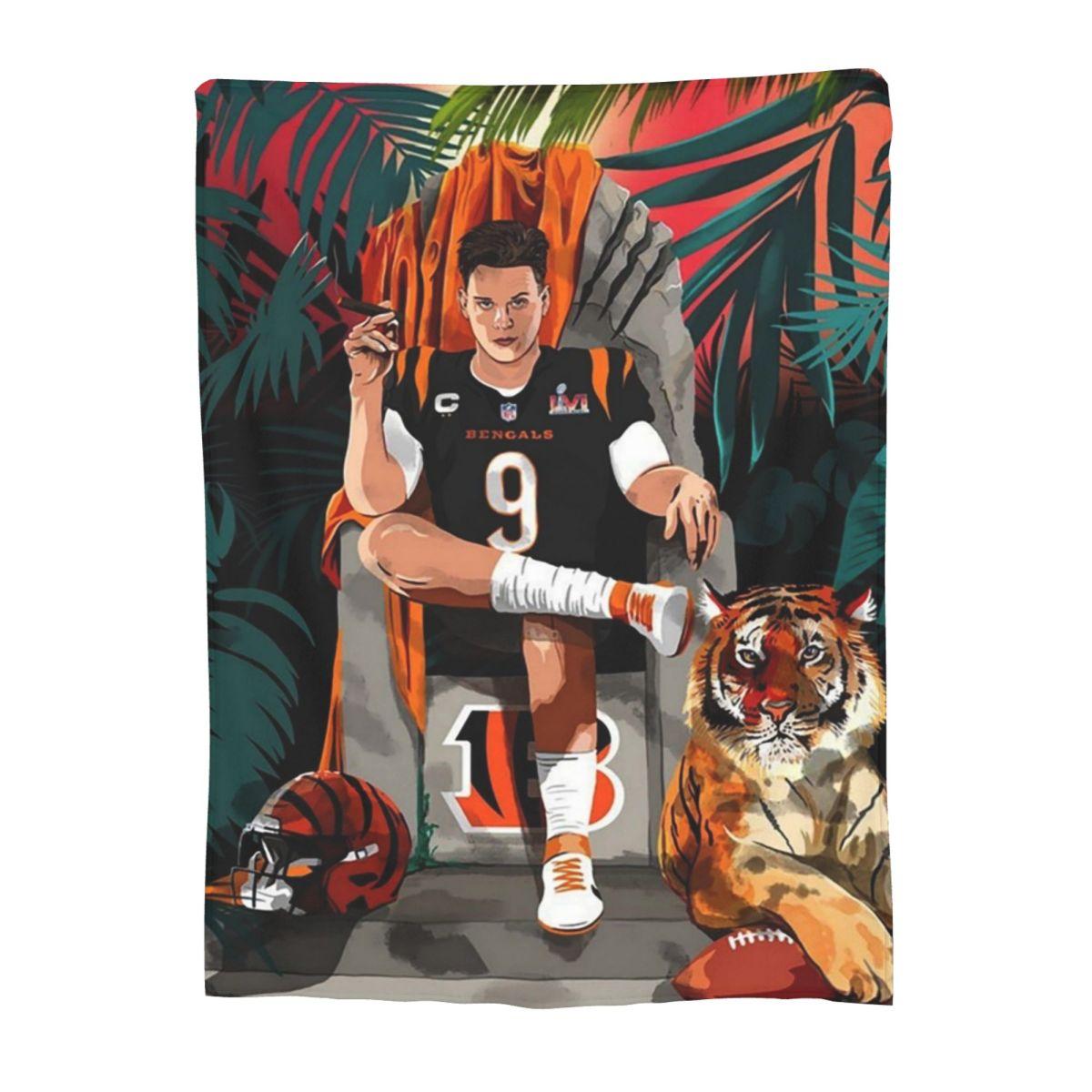 Joe Burrow Bengals 1 Blankets Flannel Portable Sofa Throw Blankets For Home Bedroom Office Throws Bedspread Quilt 30x40in