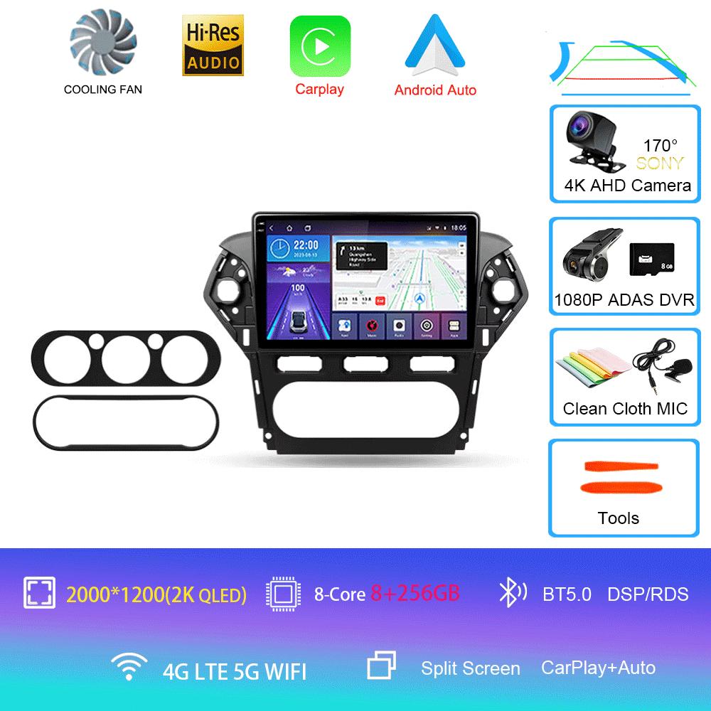 For Ford Mondeo 4 2011 - 2013 Car Radio Android 14 Carplay Auto 2K Screen Multimedia Player Autoradio GPS Stereo 2din Head Unit