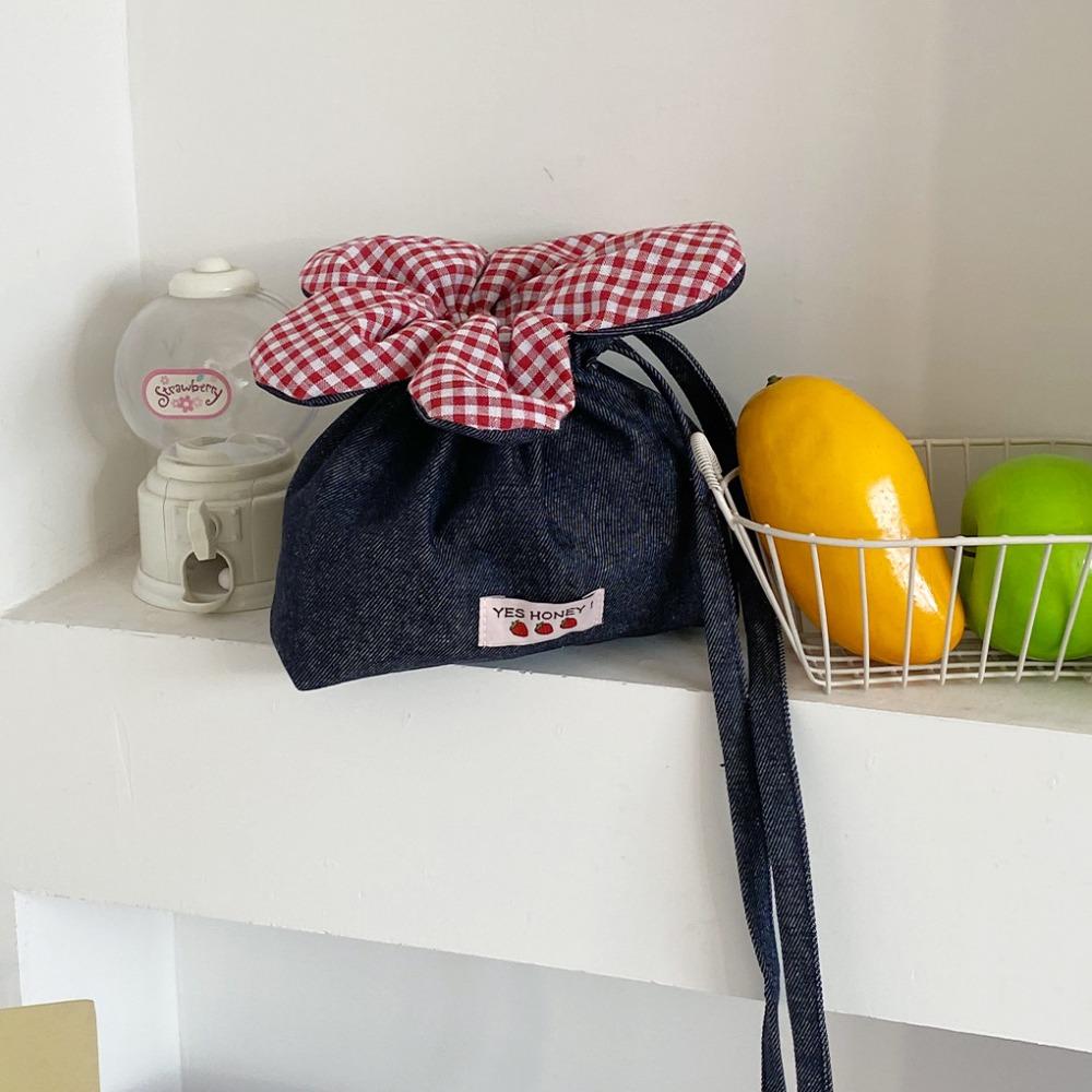 Bundle Pocket Flower Drawstring Bag Storage Bag Small Crossbody Bag Casual Flower Handbag  Women