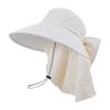 New Neck Protection Shawl Beach Cap Breathable Wide Brim Bucket Hat Bow Anti-UV Fisherman Hat Women