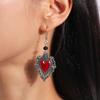 Vintage Witch Vampire Heart Earrings Gothic Cross Talisman Dangle Earrings Steampunk Royal Party Statement Jewelry Gifts