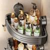 Perforation-Free Bathroom Storage Tripod Wall-Mounted Adjustable Storage Shelf Bathroom Suction Cup Corner Rust-Proof Drain Rack
