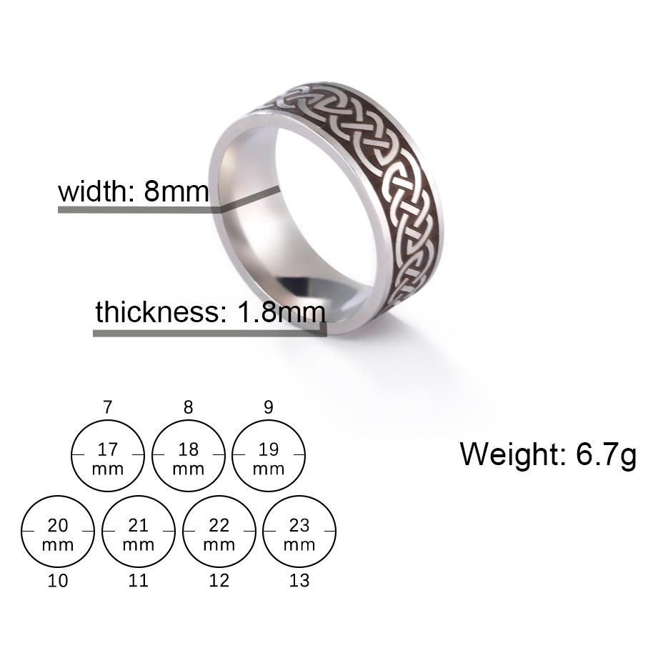 

Old Style Retro Viking Rings Vintage Black Amulet Norse Runes Jewelry Celtics Knot Ring for Women Mens Creativity Gift Wholesale 7