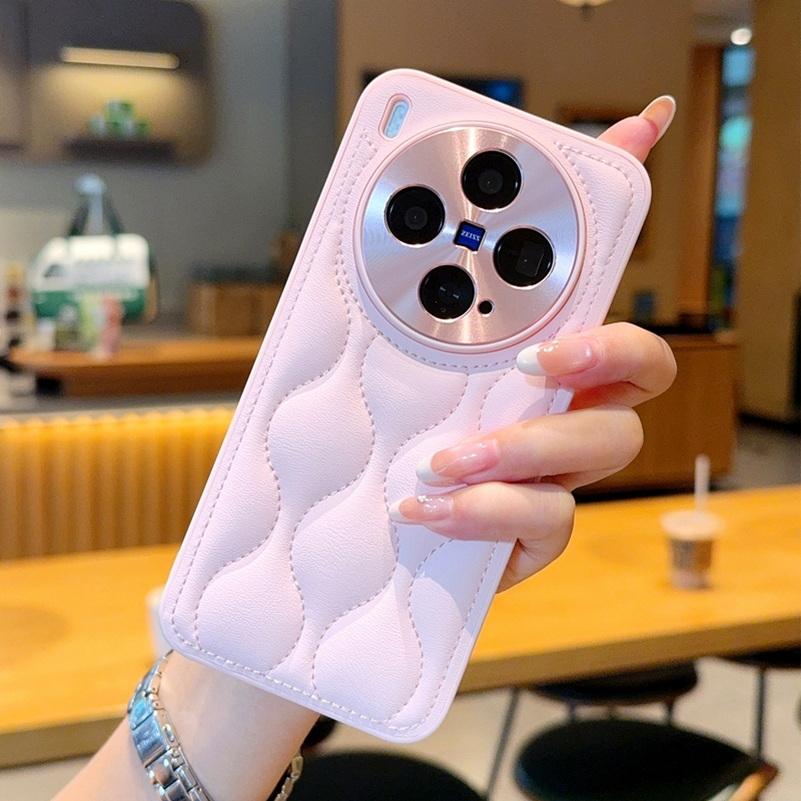 Small Fragrance Leather Grain Lens Full coverage Protection Case For VIVO X300 Pro X300 X200 Ultra X200s 200 pro mini X100 Cover