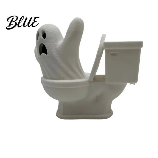 Stress Relieving Desk Toys 3D Printed Toilet Ghost Figurine Minimalist Statue Funny Desktop Ornament Whimsical Room Sculptures Creative Halloween