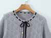 Spring 2026 European & American Style Versatile Drawstring Button Cardigan Sweater