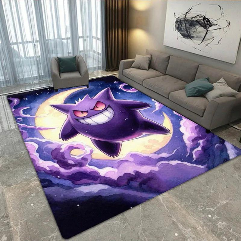 3D Pokémon Cute Gengar printed Carpet Living Room Bedroom Carpet Non-slip carpet home bedroom decor area rug Birthday Gift