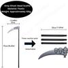 Halloween Grim Reaper Costume with Glowing Red Eyes/Gloves/Mask & Scythe Props Home Party Cosplay Costume Suitable For All Ages