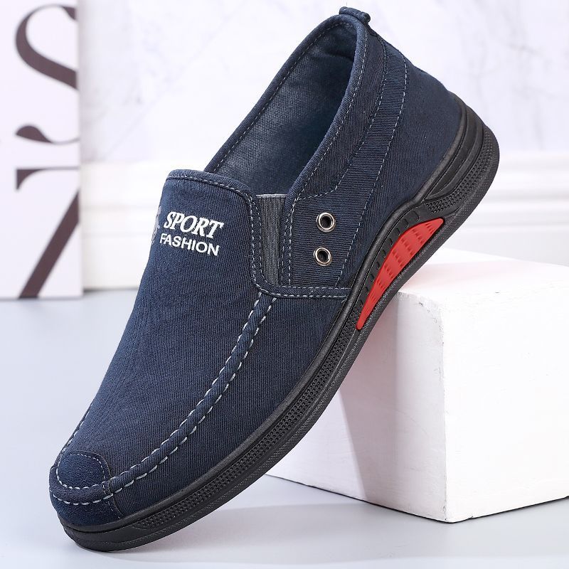 

Старые пекинские повседневные тканевые туфли мужские нескользящие и износостойкие туфли на плоской подошве дышащие туфли-лоферы на один шаг удобные и универсальные парусиновые туфли 38