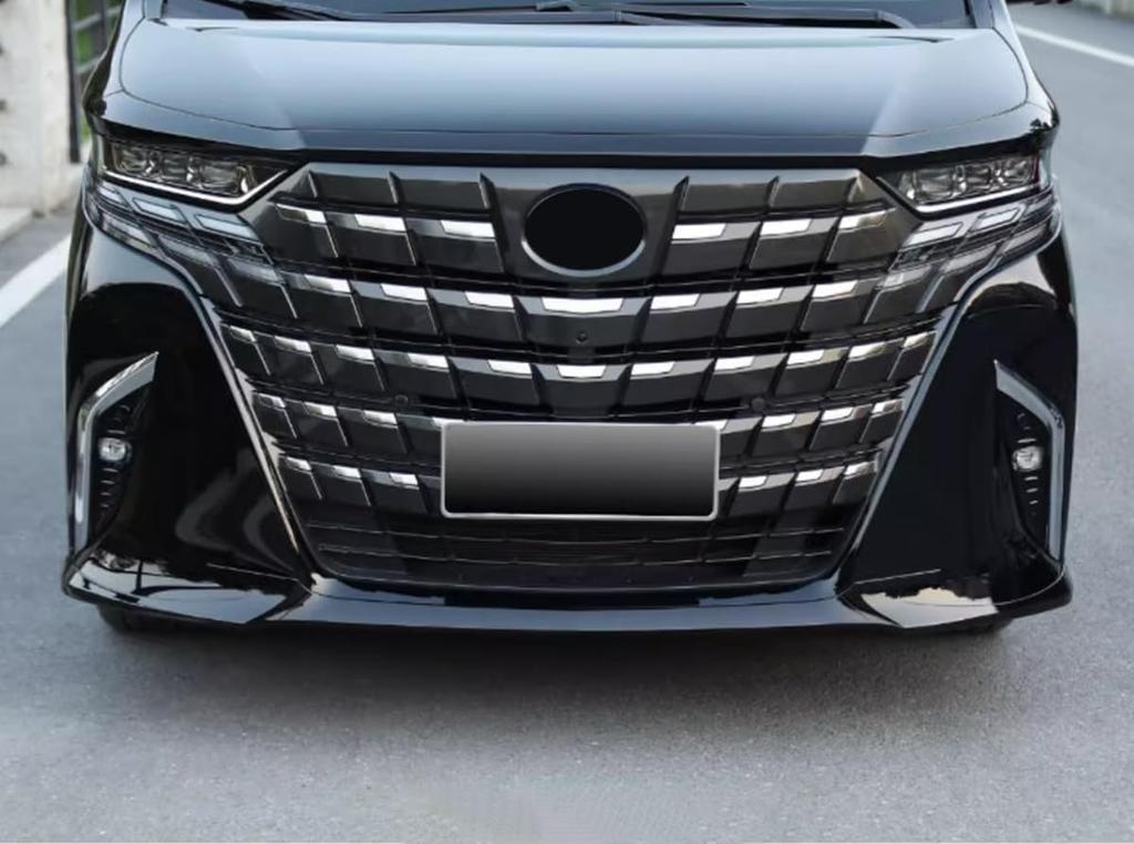 ZUNEIGUNG Front Bumper Garnish/Bumper Corner Covers for Toyota New Alphard (40 Series), Black, 3-Piece Set, Designed Exclusively for Toyota Alphard.