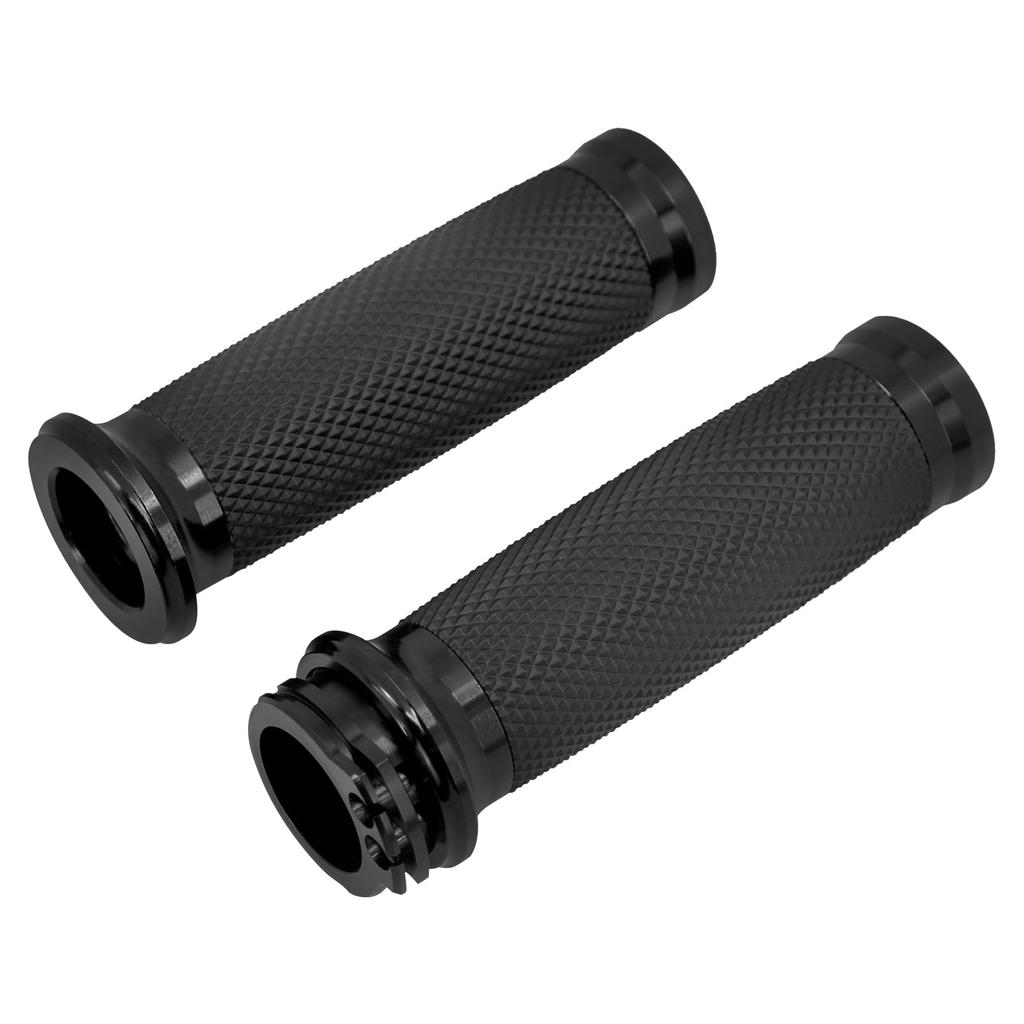 HCmotorku Motorcycle Handlebar 25mm Handlebar Grips for Harley Touring Sportster XL Dyna and Softail Black Grips, 1-inch (1996-2007), 883, 1200,