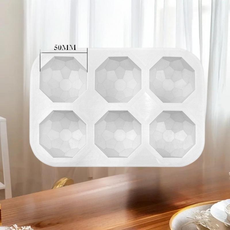 6 Cavity Gem Jewel Silicone Chocolate Baking Mold Geometric Diamond Candle Mould Making Tool
