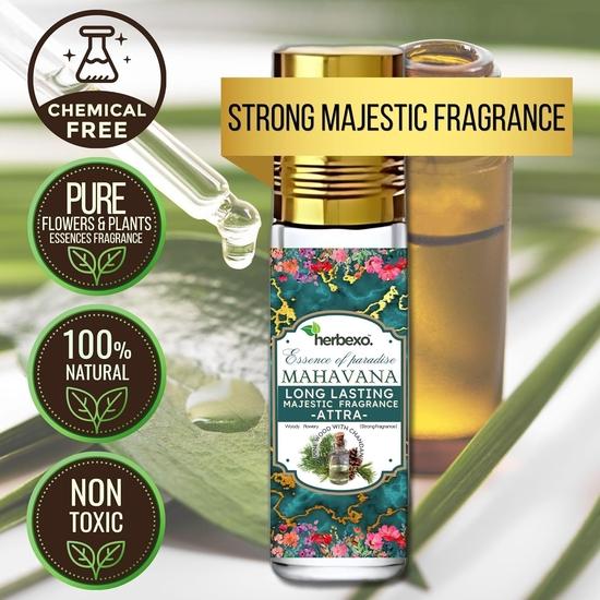 Herbexo Pure Cedar Attar - Perfume Oil | Long Lasting Majestic Fragrances | Natural Cedar Wood Essence | Luxurious & Divine Aroma
