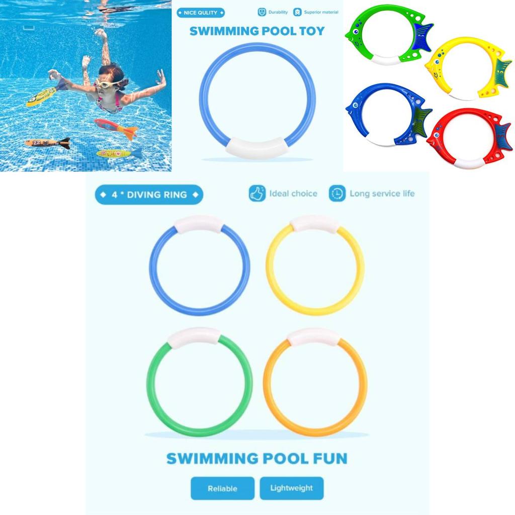 Childrens Diving Toys Set With Interactive Fish And Water Rings For Pool Fun
