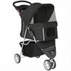 3 Wheel Pet Stroller for Small and Miniature Dogs, Black