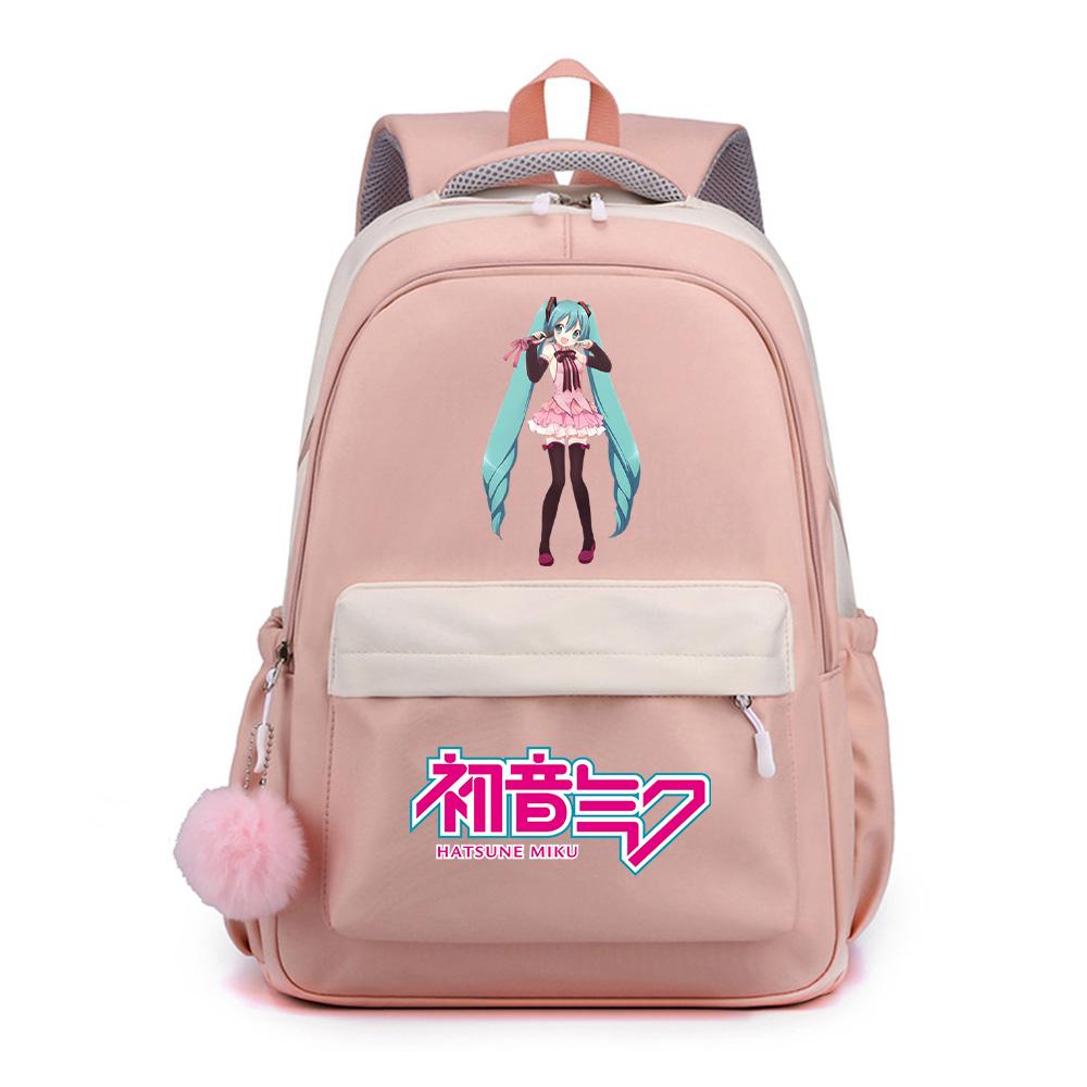 Anime Cartoon Hatsune Miku Printed Large Capacity Waterproof Backpack for Teenger Student Girl Boy Schoolbag Bookbag Kid Gift Travel Bag