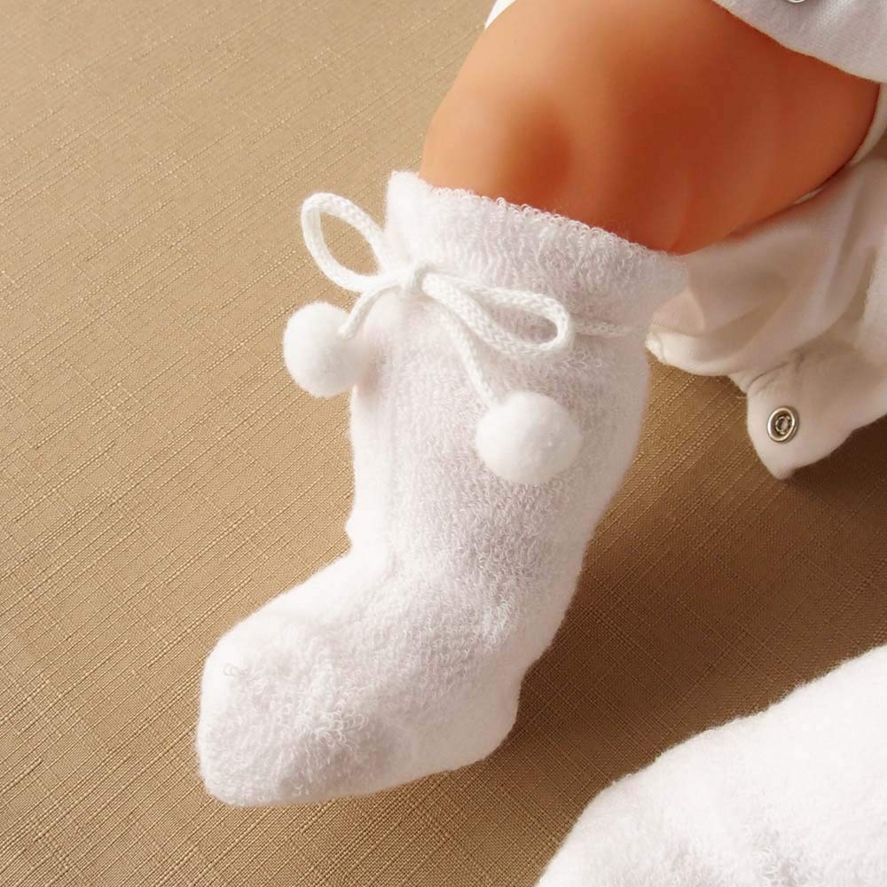 Set of for Newborns To 6 Baby White 2, Months, 9cm, Socks, Knee-high Socks, 660852,