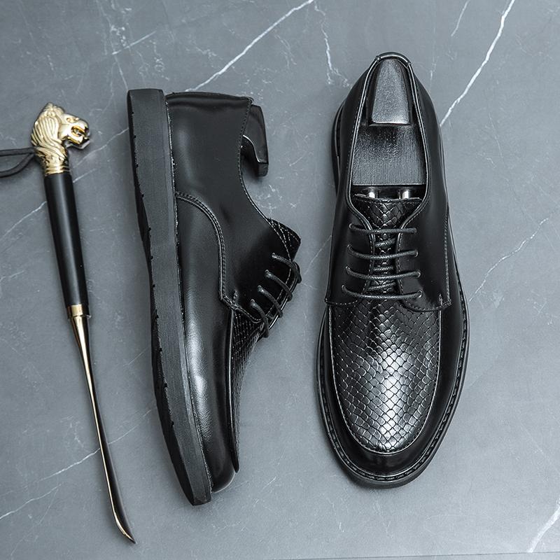 Fashion Men's Classic Business Work Leather Shoes Square Toe Lace-up Mens Dress Office Flats Men Fashion Wedding Party Casual Oxfords