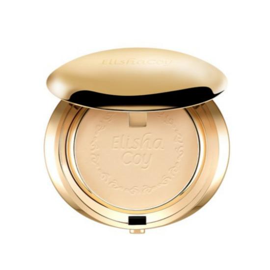 Elishacoy Premium Gold Mineral Pact Brightening & Smooth Coverage SPF Makeup Powder 11.5g