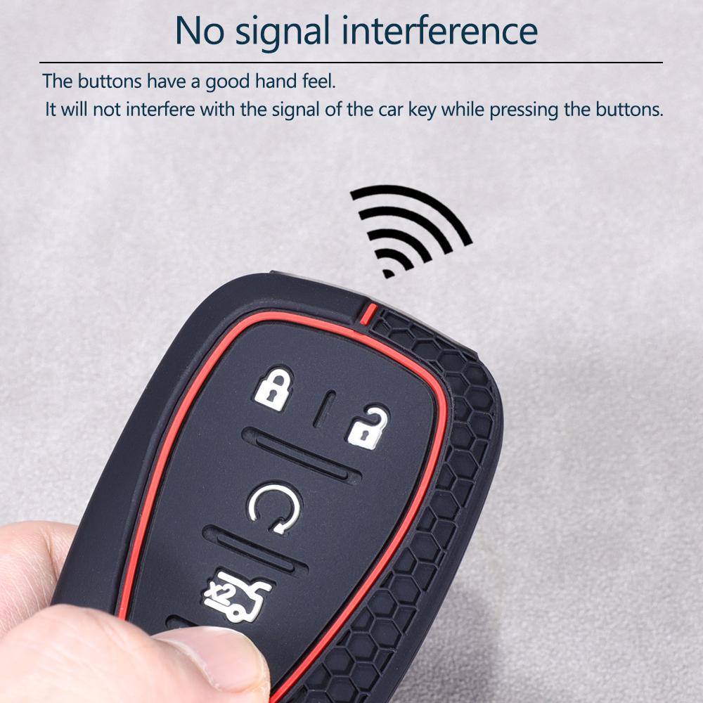 Soft Silicone Key Cover Case Fits For Chevy Traverse Cruze Chevrolet Equinox Malibu 5 Button Silverado Car Smart Key