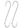 2Pcs S Shaped Hanging Hooks Stainless Steel Courtyard Balcony Bird Feeder Heavy Duty Big Hangers for Plants Towels Pans