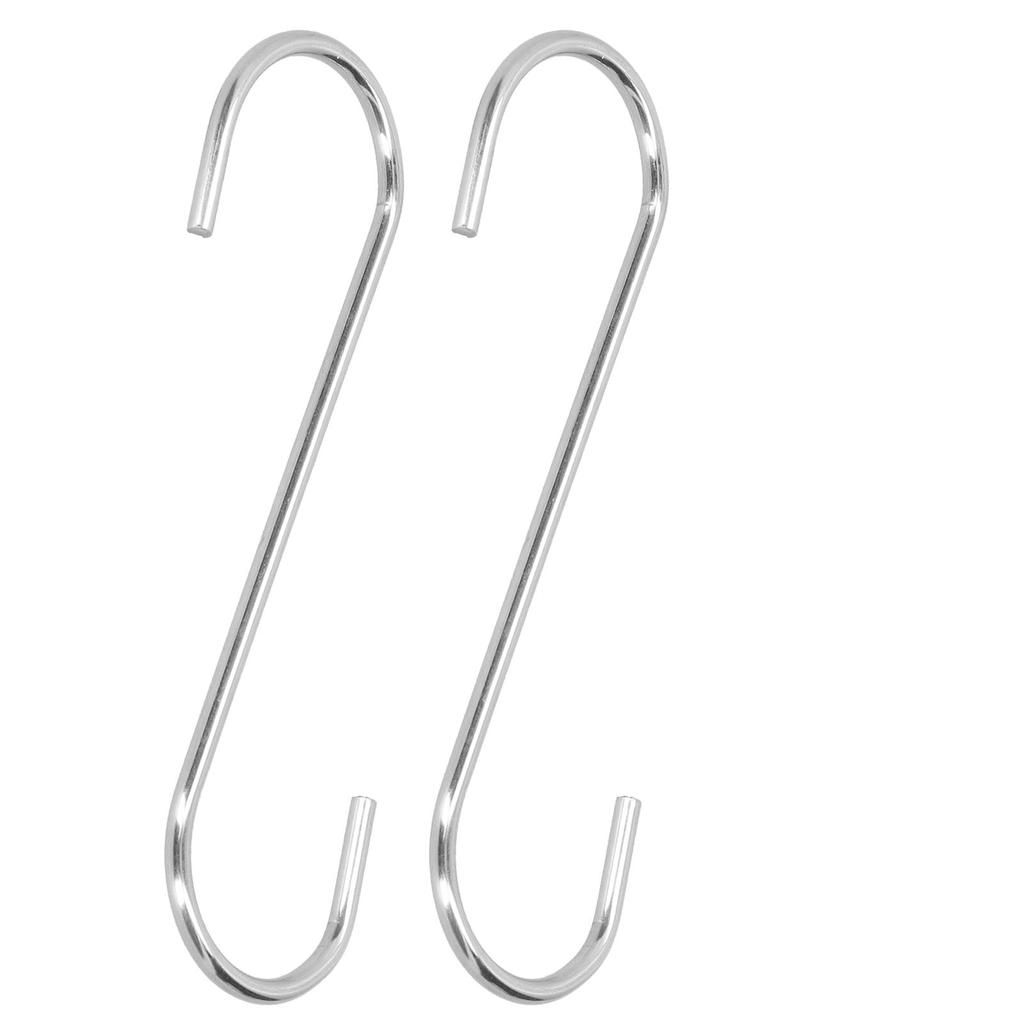2Pcs S Shaped Hanging Hooks Stainless Steel Courtyard Balcony Bird Feeder Heavy Duty Big Hangers for Plants Towels Pans