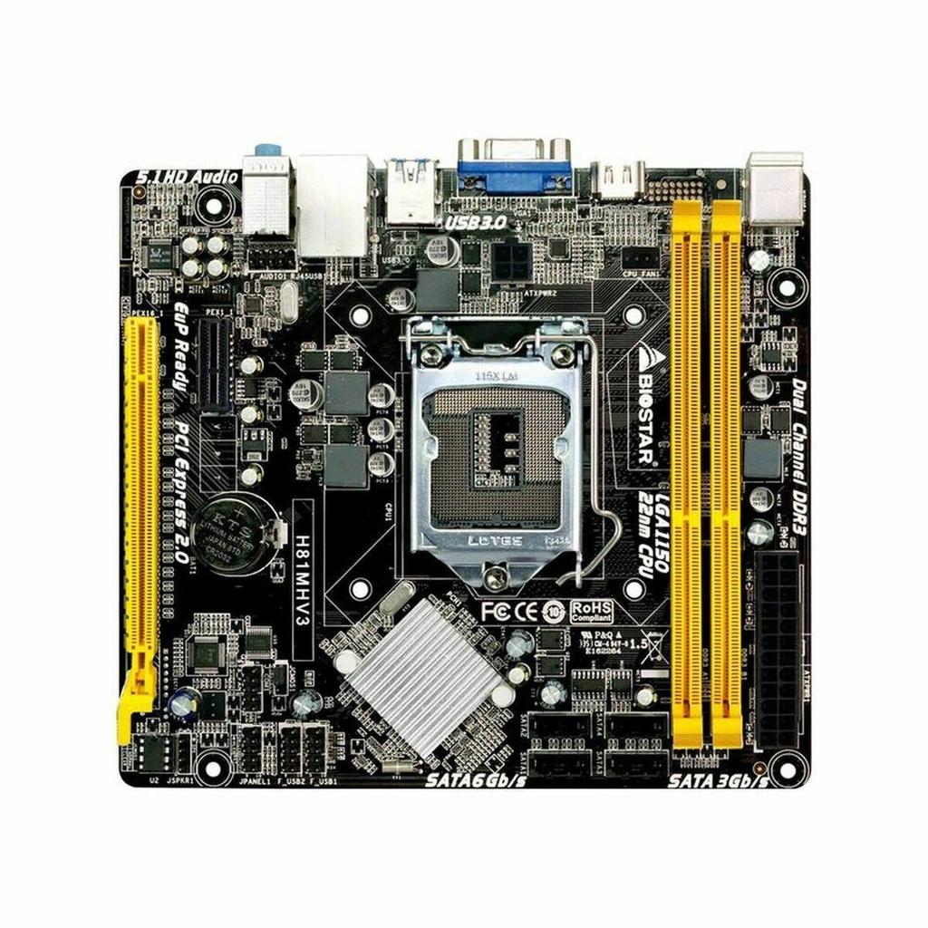 Biostar H81MHV3 3.0 motherboard LGA 1150 socket Black