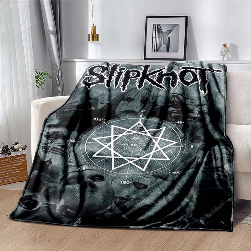 Coperta stampata con copertina dell'album Slipknot, Rap-Metal, Heavy Metal, Morbida e Calda in Flanella, per Divano, Letto, Ufficio Portatile, Regalo