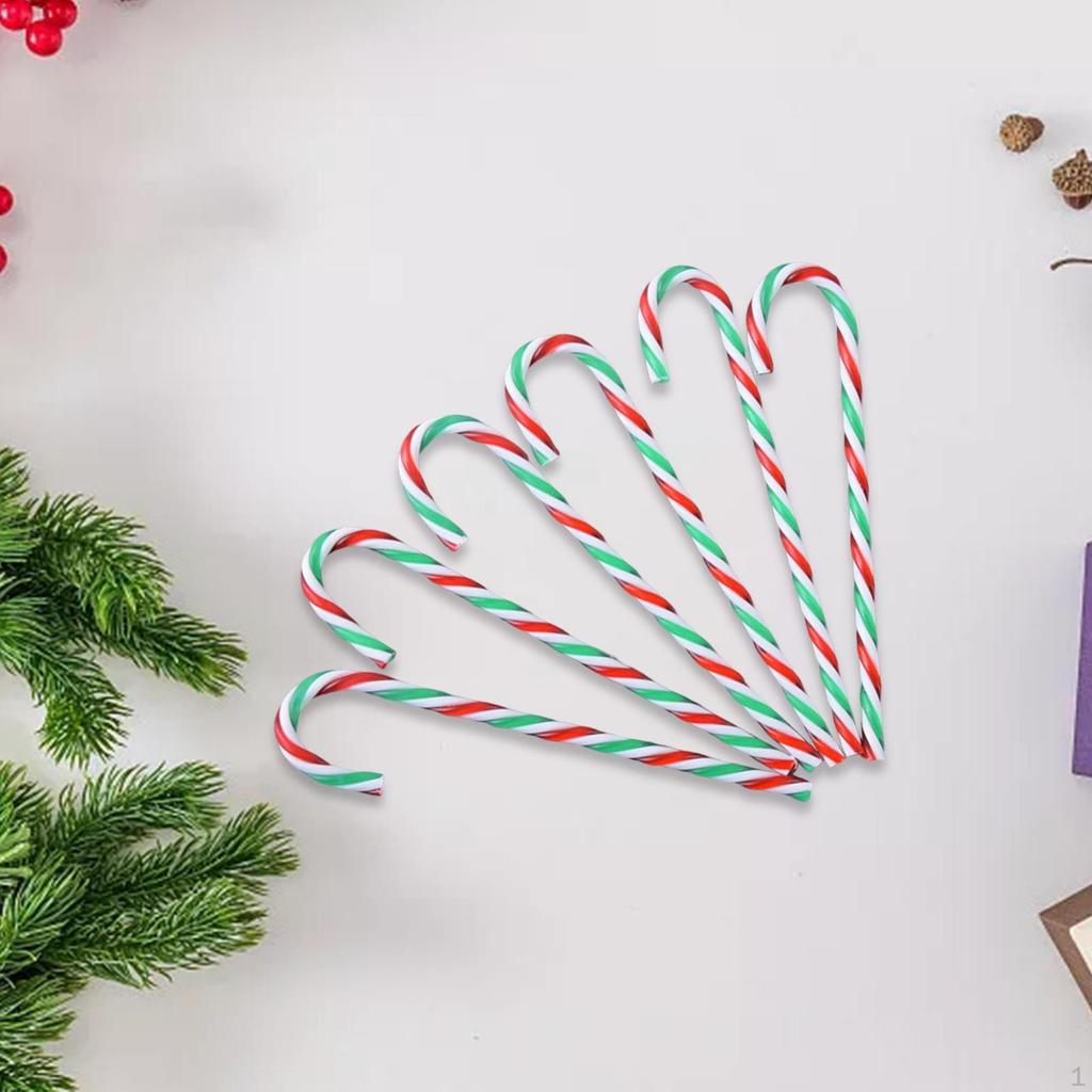 6 Candy Cane Christmas Tree Decorations Pendant Hanging Ornament Year Handmade Gift Garland