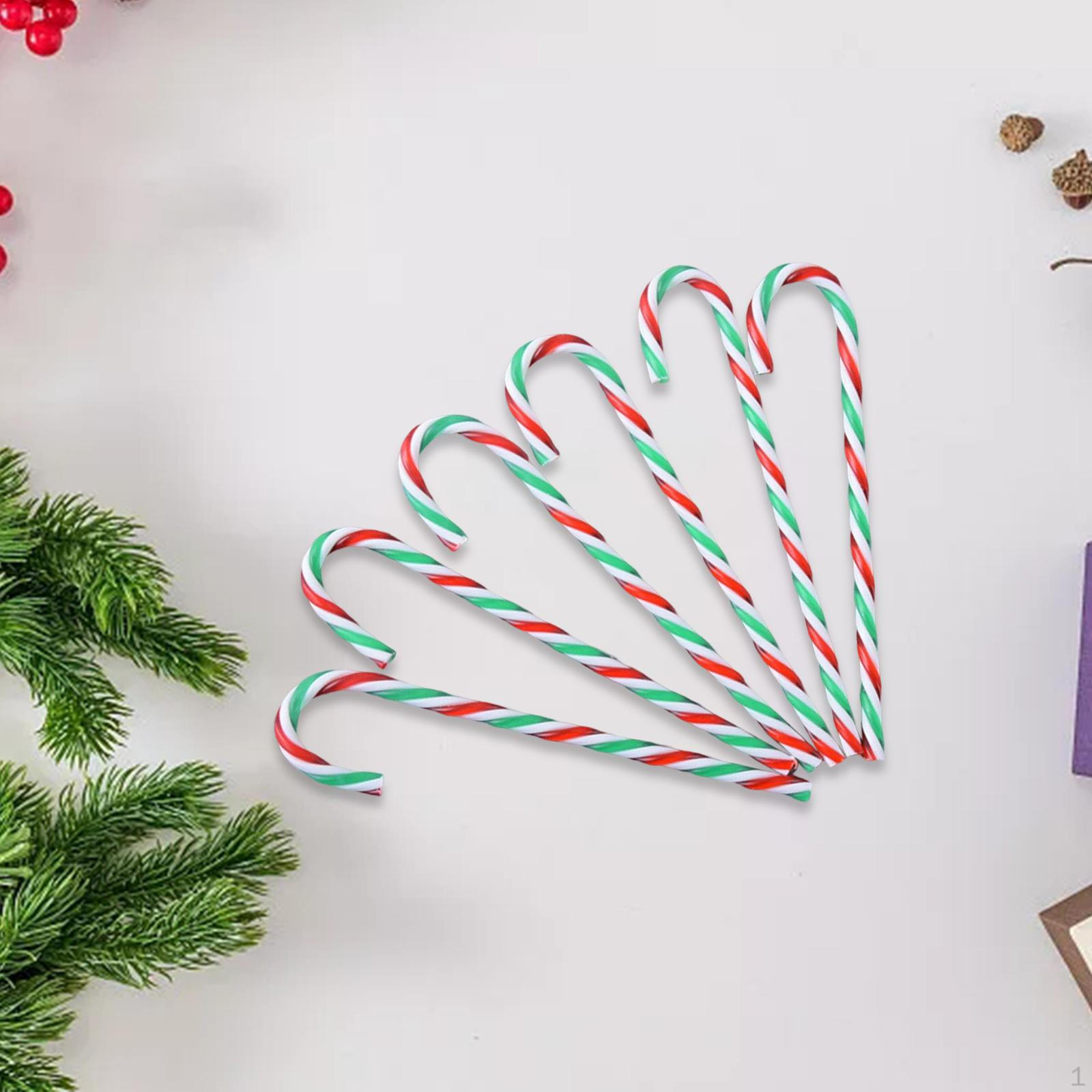 

6 Candy Cane Christmas Tree Decorations Pendant Hanging Ornament Year Handmade Gift Garland red green