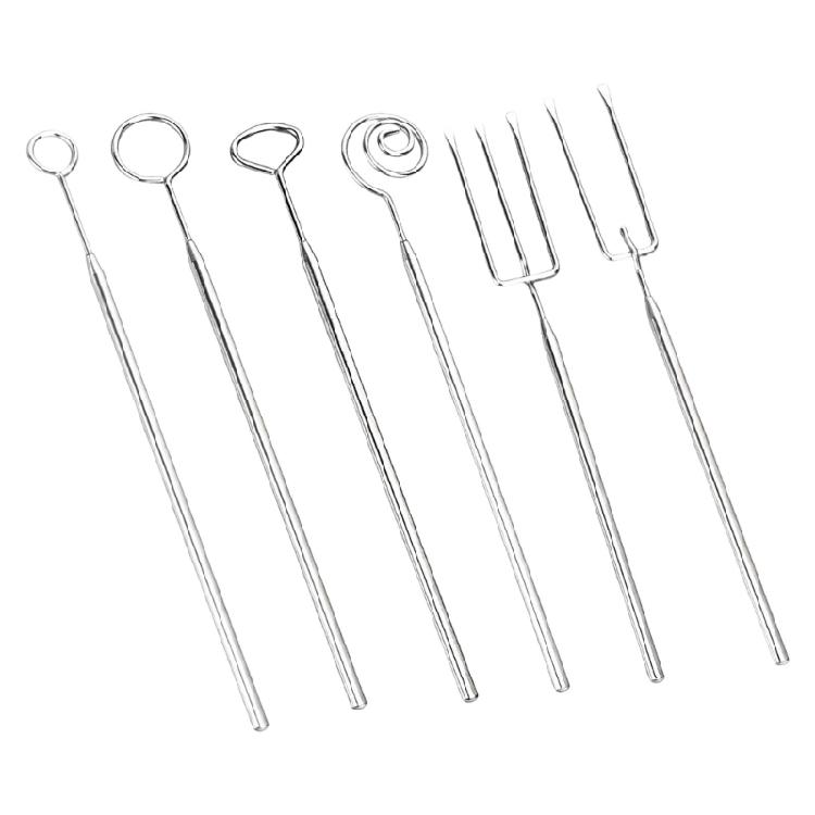 

6Pcs Elegant Dessert Forks Practical Stainless Steel Candy Dipping Tools Suitable For Parties And Event 1
