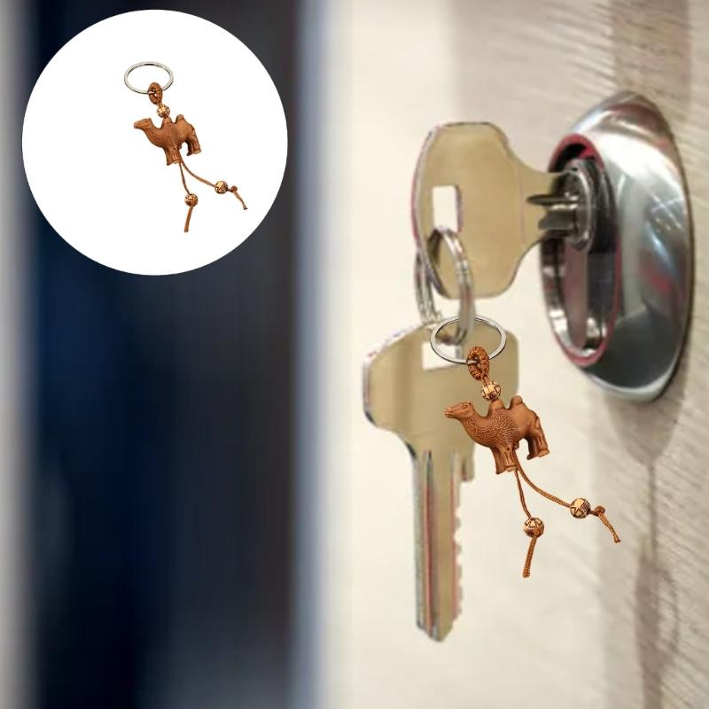 Sturdy Zinc Alloy Animal Keychain Lightweight Compact Featuring 3D Wood Effect Horse Camels Turtles Designs for Personalization